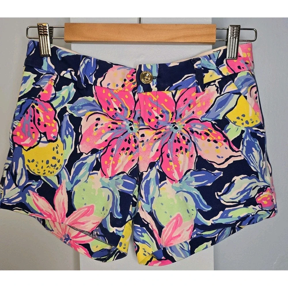 LILLY PULITZER‎ Callahan Short Floral Stretch Beach Twill Women's Size 0